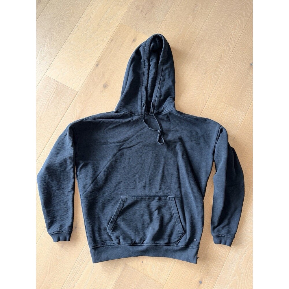 All Saints Sweatshirt Men Small Black Fleece Crewneck Pullover Double Zip Logo